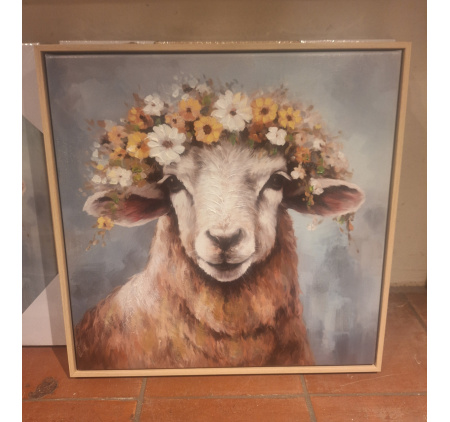 schapen schilderij 40x40x5cm schilderij_klein